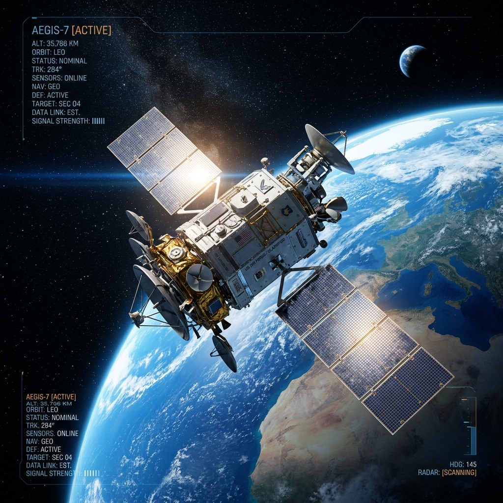 Military satellite orbiting Earth